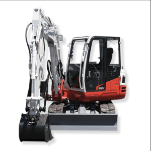 Takeuchi TB250-2 excavator with 12’4” dig depth, 20’+ reach, 39 HP Tier 4 engine, and high-flow hydraulics for versatile attachment use
