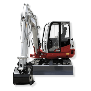 Takeuchi TB260 excavator with powerful performance, wide working range, and spacious enclosed cab for operator comfort and efficiency