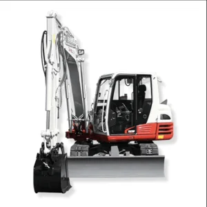 Takeuchi TB290 excavator featuring a closed center load-sensing hydraulic system, enclosed cab, and easy-access engine hood for versatile, high-productivity operation
